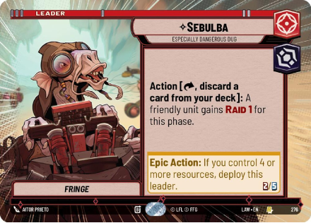 Sebulba - Especially Dangerous Dug (HYPERSPACE) single card from Star Wars Unlimited