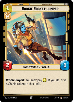Rookie Rocket-jumper single card from Star Wars Unlimited
