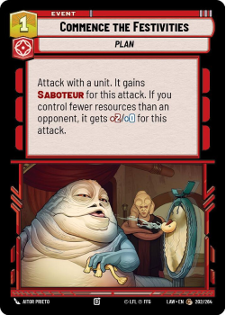 Commence the Festivities single card from Star Wars Unlimited