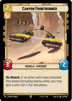 Canyon Frontrunner single card from Star Wars Unlimited