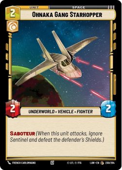 Ohnaka Gang Starhopper single card from Star Wars Unlimited