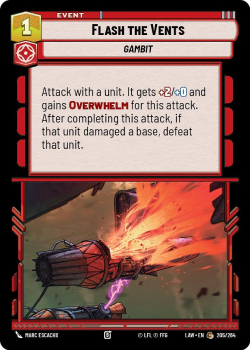 Flash the Vents single card from Star Wars Unlimited