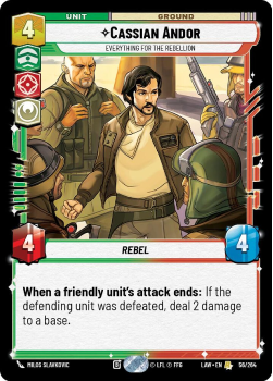 Cassian Andor - Everything for the Rebellion single card from Star Wars Unlimited