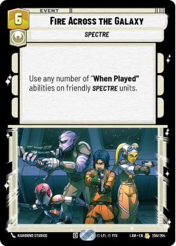 Fire Across the Galaxy single card from Star Wars Unlimited