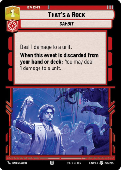 That's a Rock single card from Star Wars Unlimited