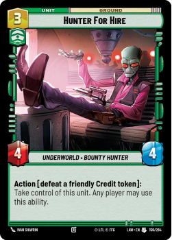 Hunter For Hire single card from Star Wars Unlimited