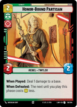 Honor-Bound Partisan single card from Star Wars Unlimited