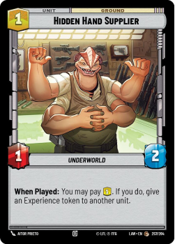 Hidden Hand Supplier single card from Star Wars Unlimited