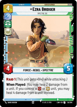 Ezra Bridger - Spectre Six single card from Star Wars Unlimited
