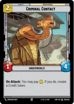 Criminal Contact single card from Star Wars Unlimited