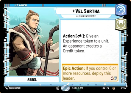 Vel Sartha - Aldhani Insurgent single card from Star Wars Unlimited