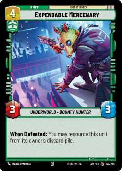 Expendable Mercenary single card from Star Wars Unlimited