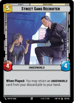 Street Gang Recruiter single card from Star Wars Unlimited