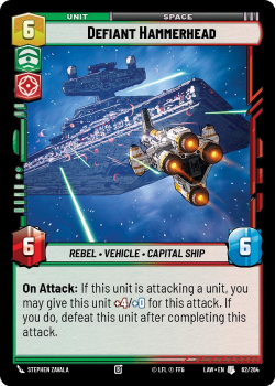 Defiant Hammerhead single card from Star Wars Unlimited