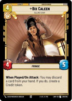 Bix Caleen - Selling Scrap single card from Star Wars Unlimited