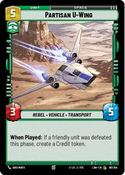 Partisan U-Wing single card from Star Wars Unlimited
