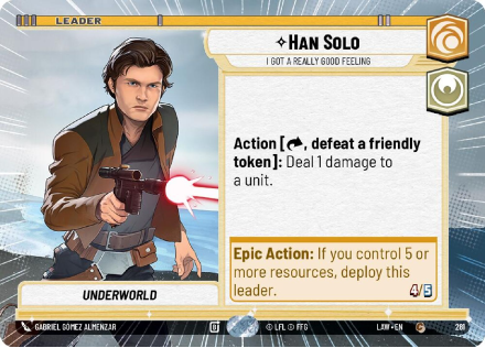 Han Solo - I Got a Really Good Feeling (HYPERSPACE) single card from Star Wars Unlimited