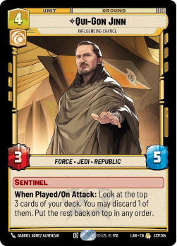 Qui-Gon Jinn - Influencing Chance single card from Star Wars Unlimited