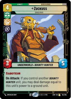 Zuckuss - Dangerous single card from Star Wars Unlimited
