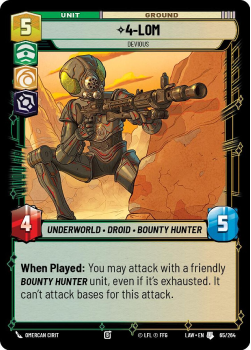4-LOM - Devious single card from Star Wars Unlimited