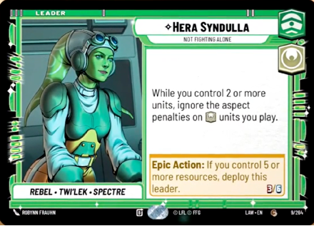 Hera Syndulla - Not Fighting Alone single card from Star Wars Unlimited
