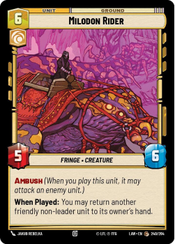Milodon Rider single card from Star Wars Unlimited