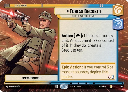 Tobias Beckett - People are Predictable (HYPERSPACE) single card from Star Wars Unlimited