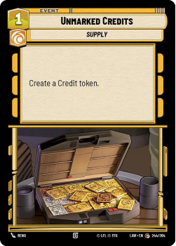 Unmarked Credits single card from Star Wars Unlimited