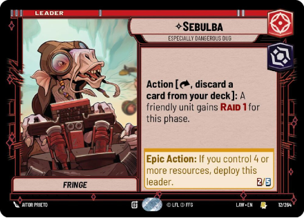 Sebulba - Especially Dangerous Dug single card from Star Wars Unlimited