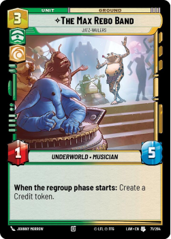 The Max Rebo Band - Jatz-Wailers single card from Star Wars Unlimited