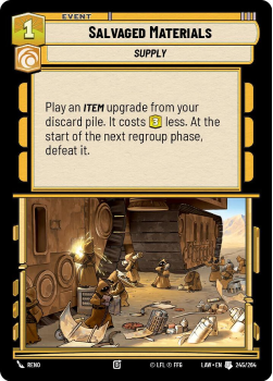 Salvaged Materials single card from Star Wars Unlimited