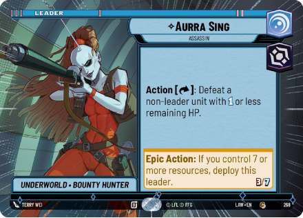 Aurra Sing - Assassin (HYPERSPACE) single card from Star Wars Unlimited