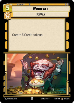 Windfall single card from Star Wars Unlimited
