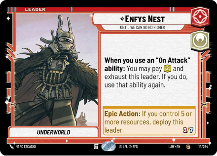 Enfy Nest - Until We Can Go No Higher single card from Star Wars Unlimited