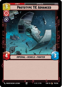 Prototype TIE Advanced single card from Star Wars Unlimited