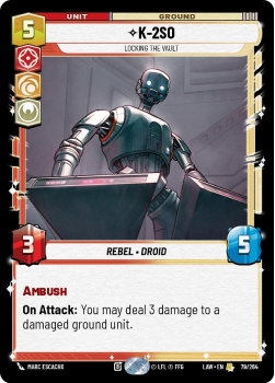 K-2S0 - Locking the Vault single card from Star Wars Unlimited