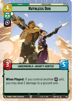 Ruthless Duo (HYPERSPACE) single card from Star Wars Unlimited