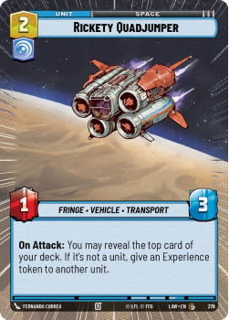 Rickety Quadjumper (HYPERSPACE) single card from Star Wars Unlimited