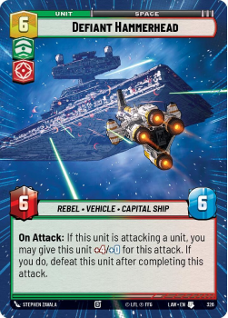 Defiant Hammerhead (HYPERSPACE) single card from Star Wars Unlimited