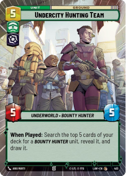 Undercity Hunting Team (HYPERSPACE) single card from Star Wars Unlimited