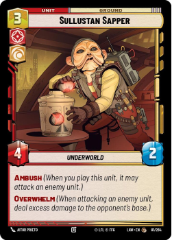 Sullustan Sapper single card from Star Wars Unlimited