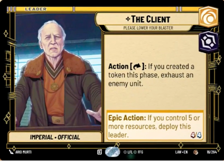 The Client - Please Lower Your Blaster single card from Star Wars Unlimited