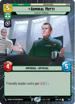 Admiral Motti - Chain of Command (HYPERSPACE) single card from Star Wars Unlimited