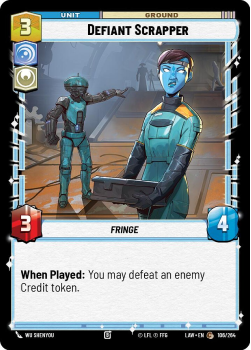 Defiant Scrapper single card from Star Wars Unlimited
