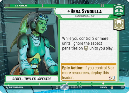 Hera Syndulla - Not Fighting Alone (HYPERSPACE) single card from Star Wars Unlimited
