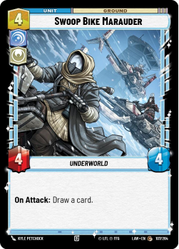 Swoop Bike Marauder single card from Star Wars Unlimited