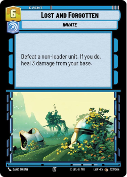 Lost and Forgotten single card from Star Wars Unlimited