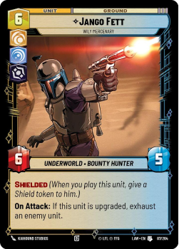 Jango Fett - Wily Mercenary single card from Star Wars Unlimited