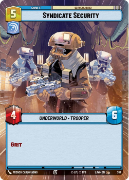 Syndicate Security (HYPERSPACE) single card from Star Wars Unlimited