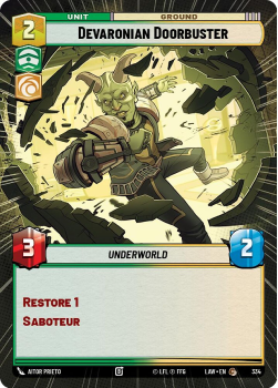 Devaronian Doorbuster (HYPERSPACE) single card from Star Wars Unlimited
